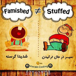 نکات تصویری ترجمه famished