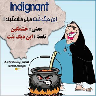 نکات تصویری ترجمه indignant